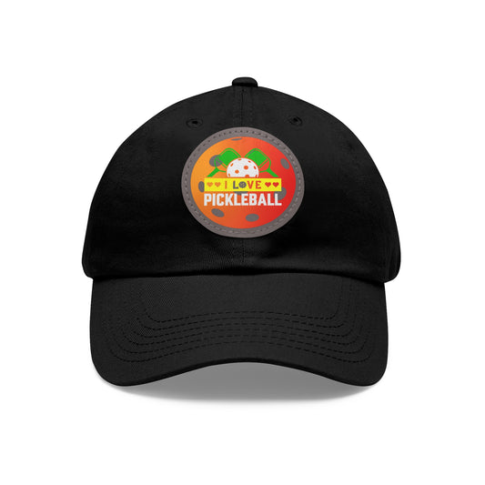 Pickleball Hat with Leather Patch (Round)