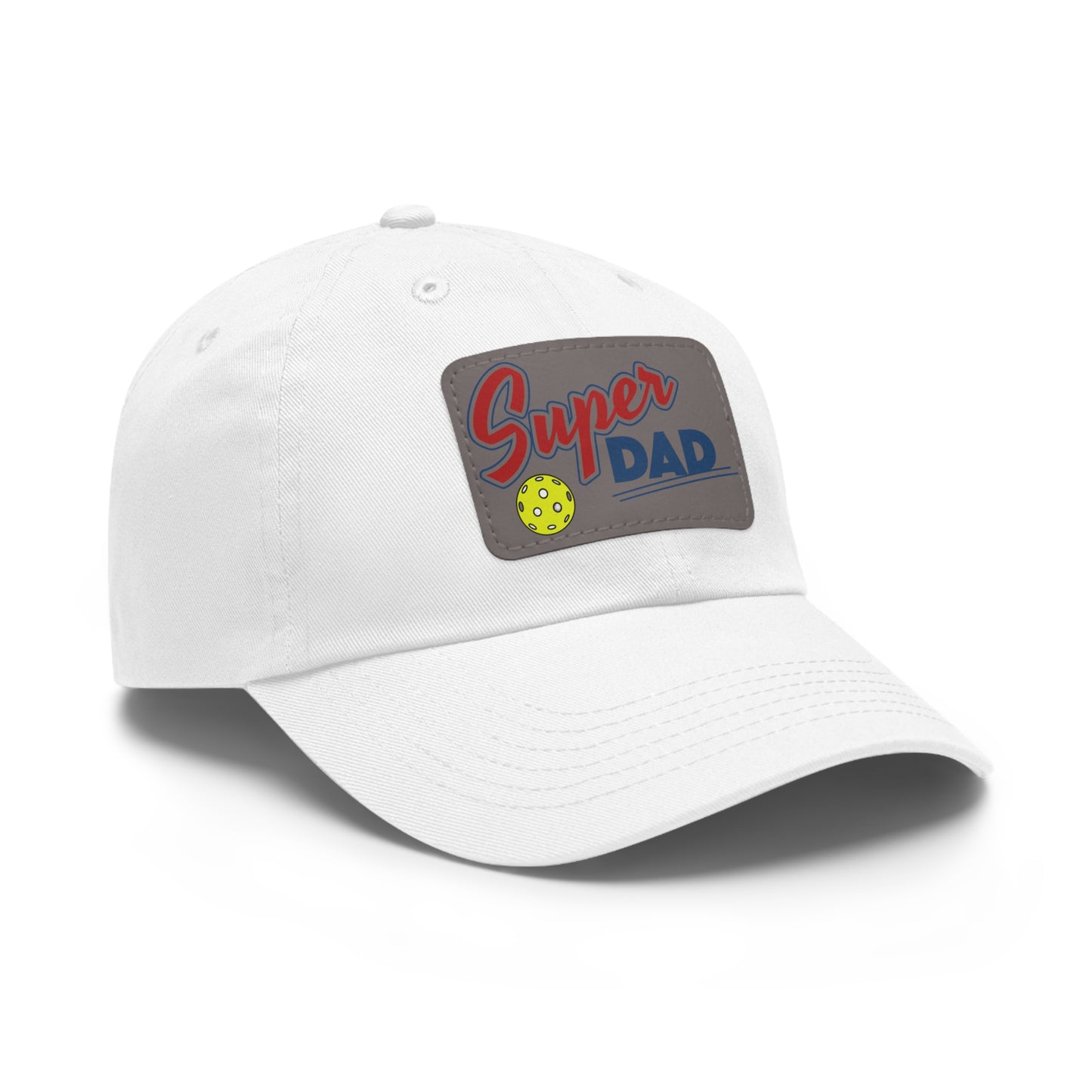 Super Pickleball Dad Hat with Leather Patch (Rectangle)