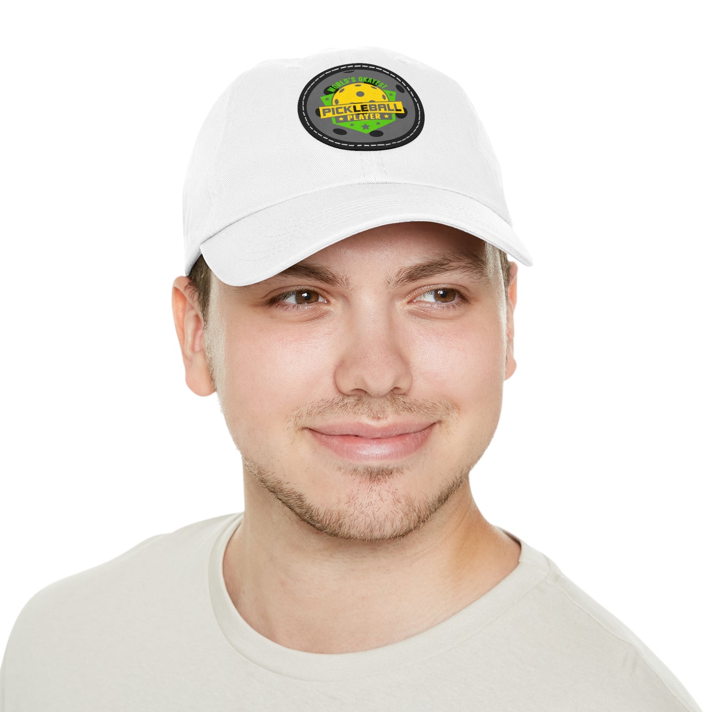 Pickleball Hat with Leather Patch (Round)