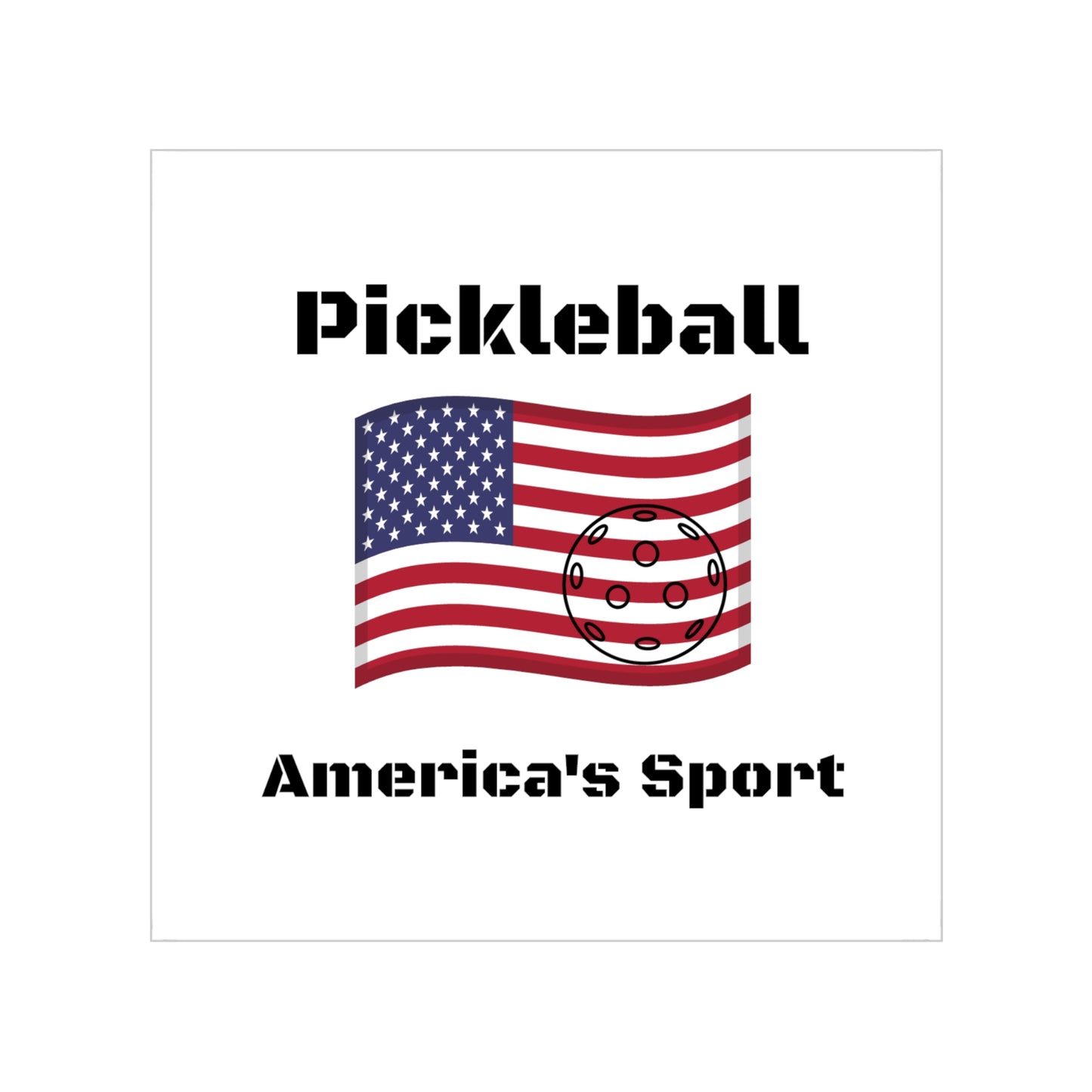 Pickleball Flag Transparent Outdoor Stickers, Square, 1pc