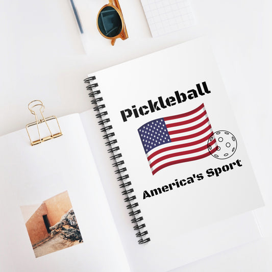 Pickleball Americas Sport Spiral Notebook - Ruled Line