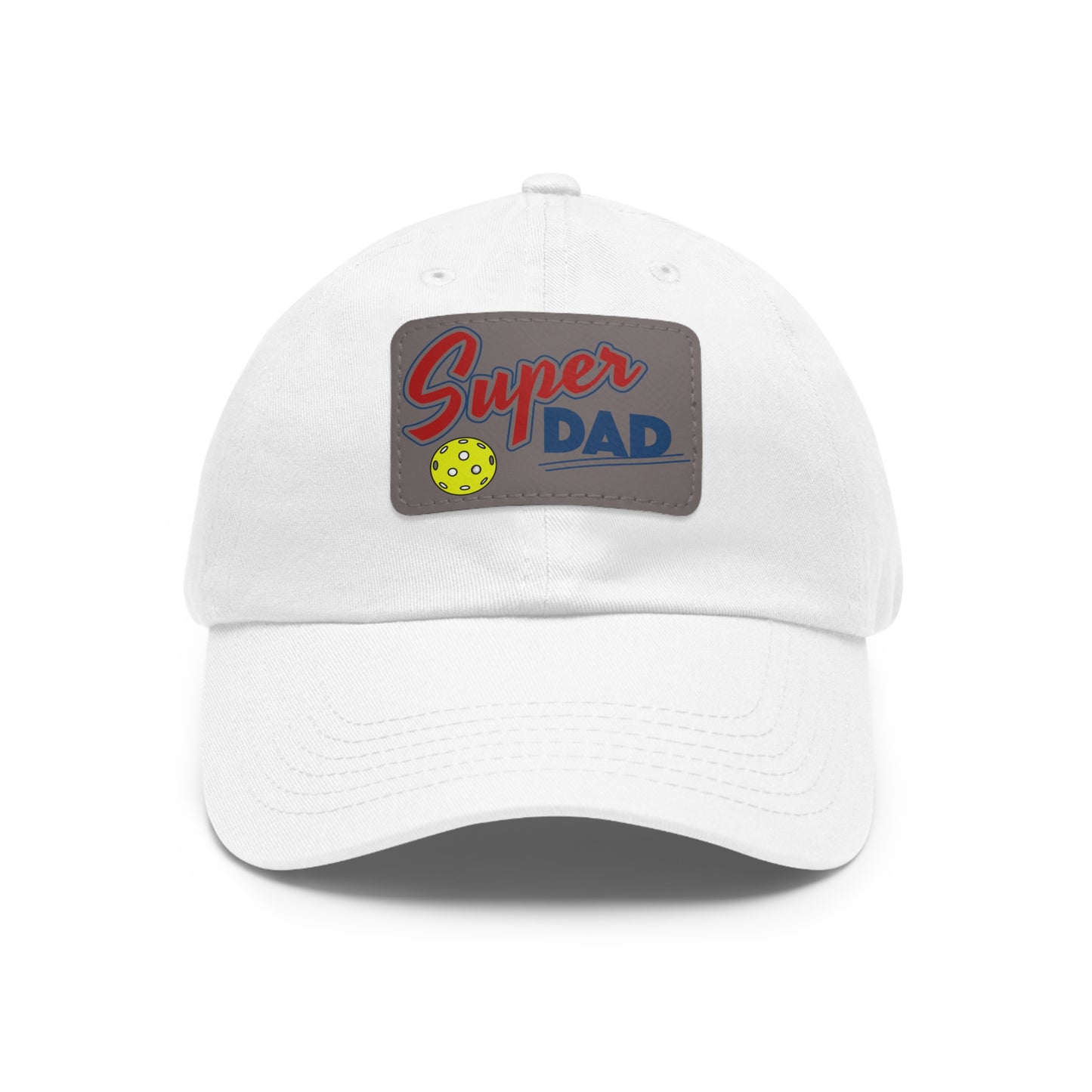 Super Pickleball Dad Hat with Leather Patch (Rectangle)