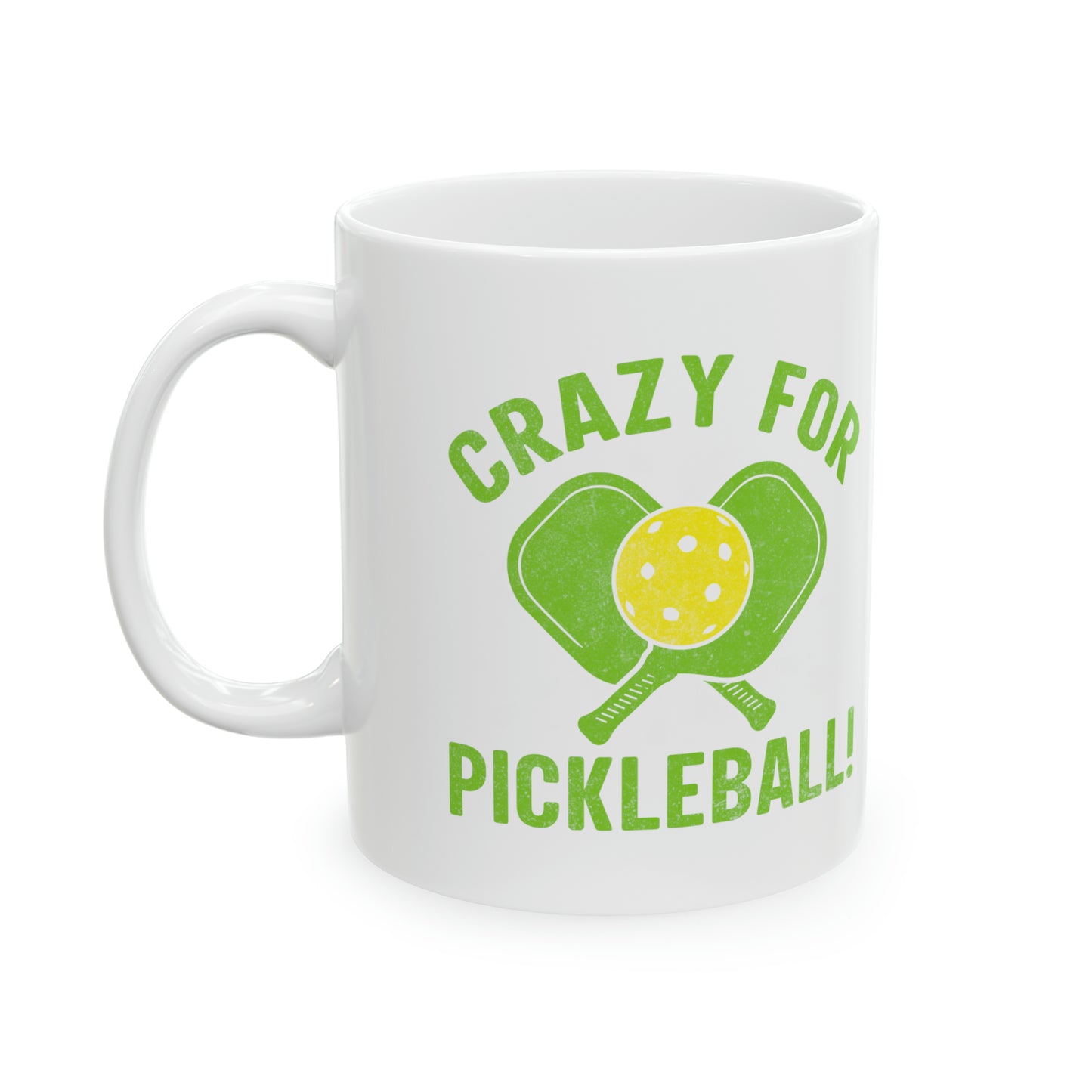 Crazy for Pickleball Ceramic Mug, 11oz