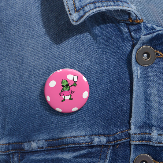 Pickleball lady Pin Buttons