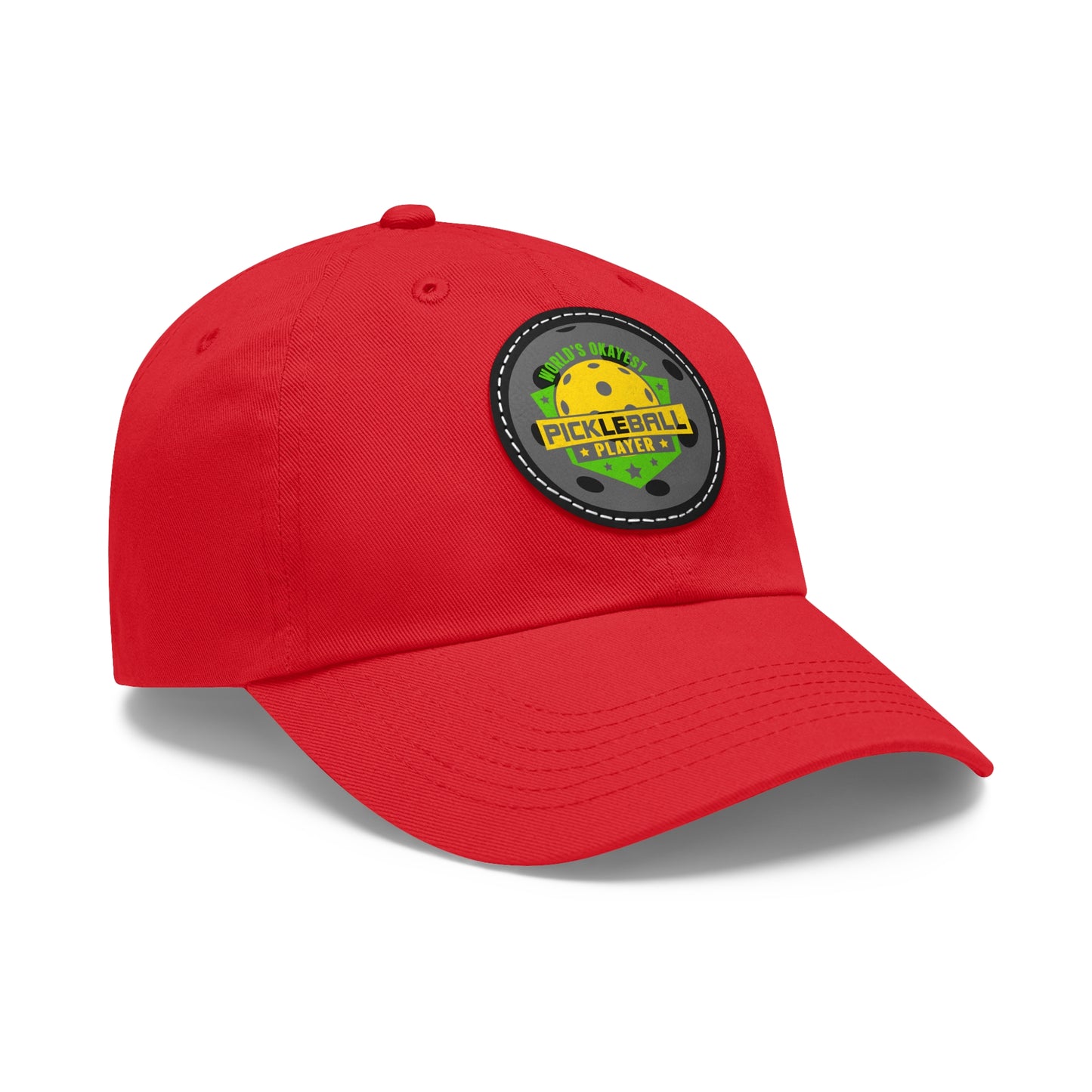 Pickleball Hat with Leather Patch (Round)