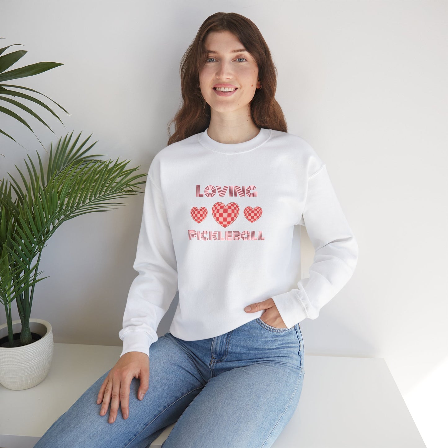 Loving Pickleball Crewneck Sweatshirt