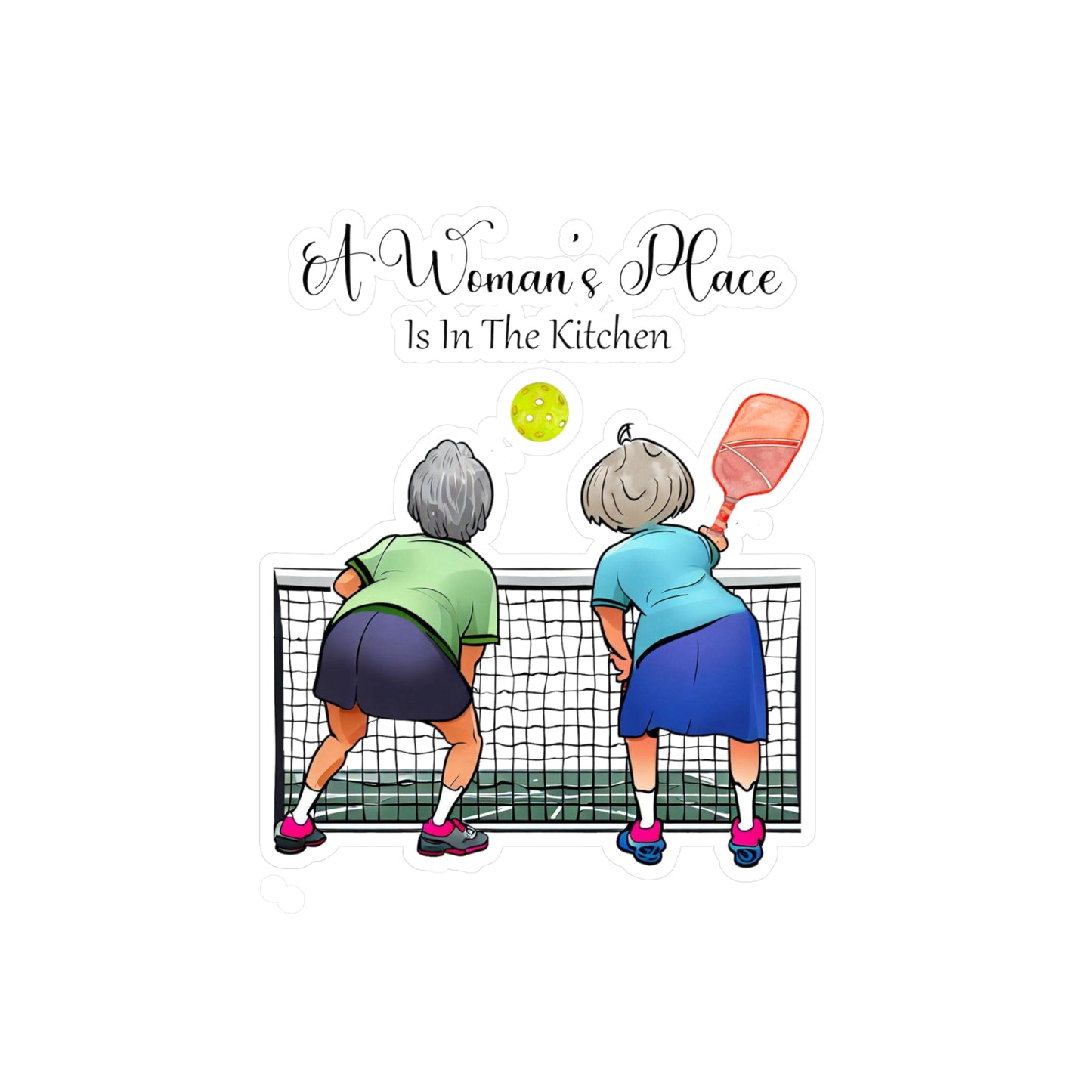 Womans Pickleball Place Kiss-Cut Vinyl Decals