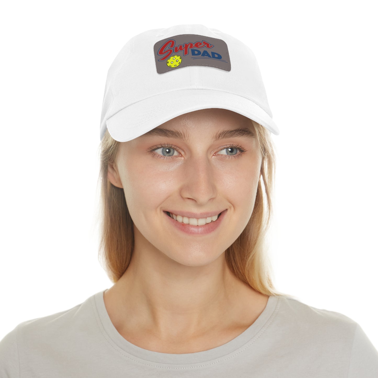 Super Pickleball Dad Hat with Leather Patch (Rectangle)