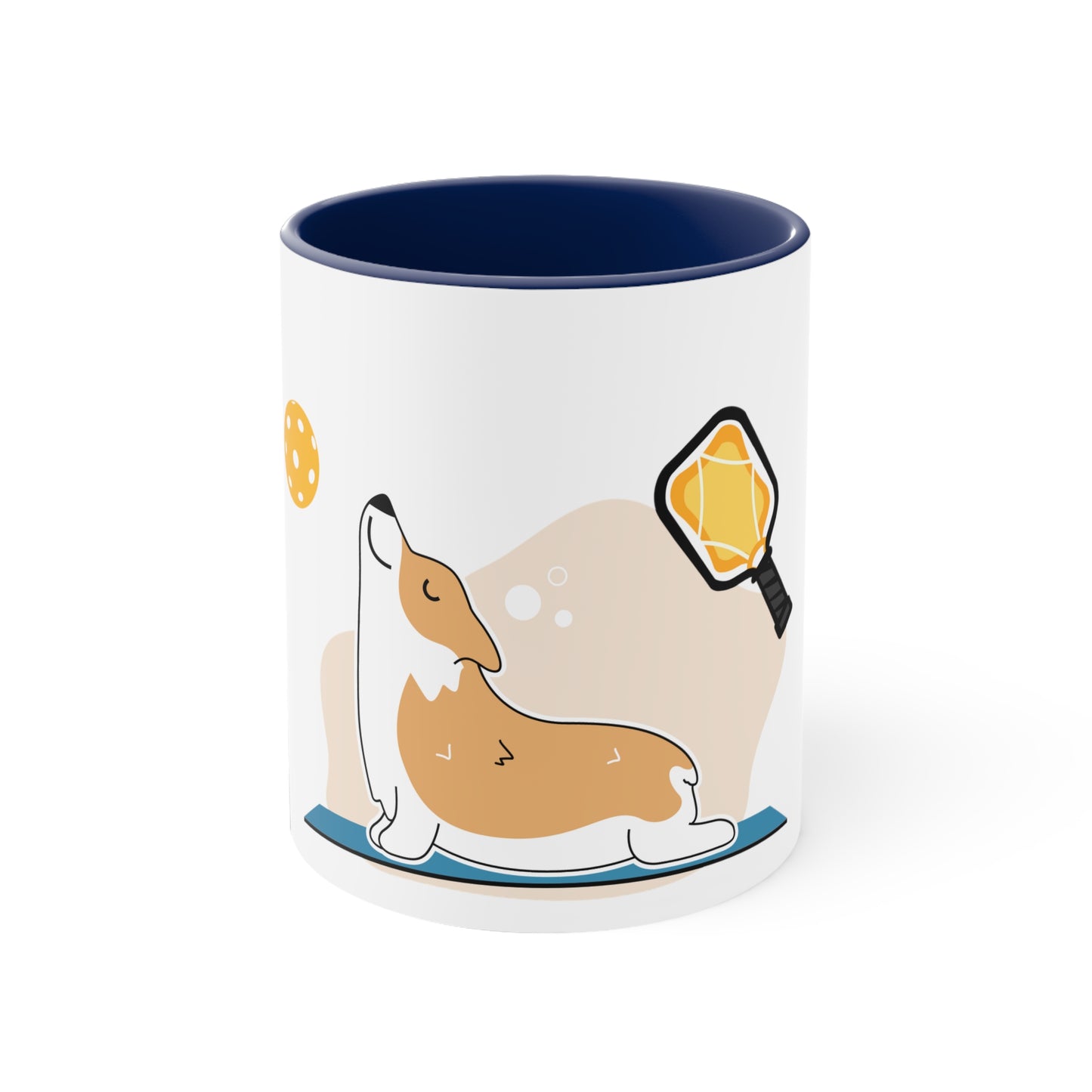 Puppy Pickleball Accent Coffee Mug, 11oz