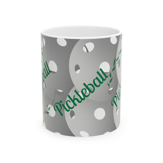 Pickleball with vine Ceramic Mug, 11oz