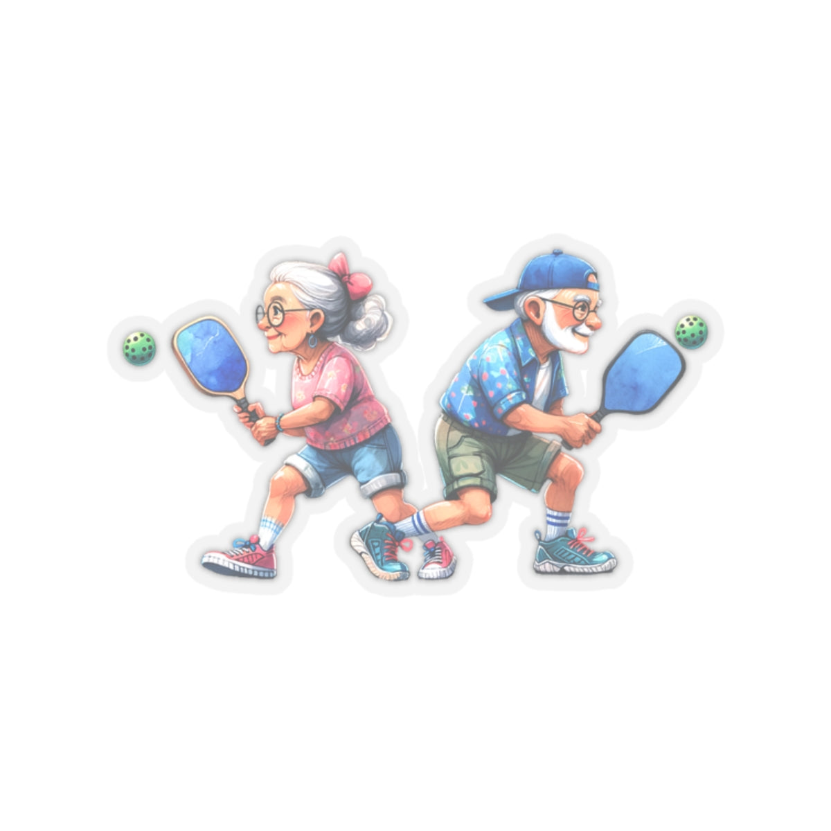 Gma and Gpa Pickleball Kiss-Cut Stickers