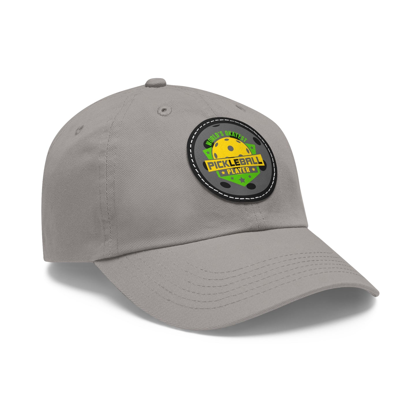 Pickleball Hat with Leather Patch (Round)