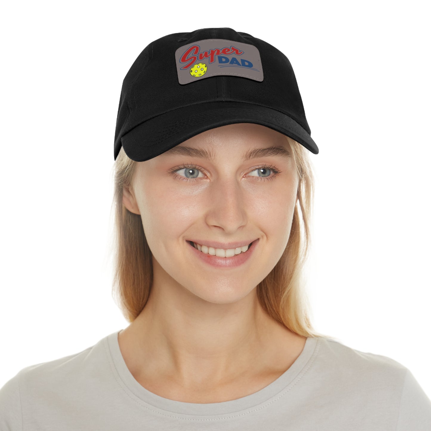 Super Pickleball Dad Hat with Leather Patch (Rectangle)