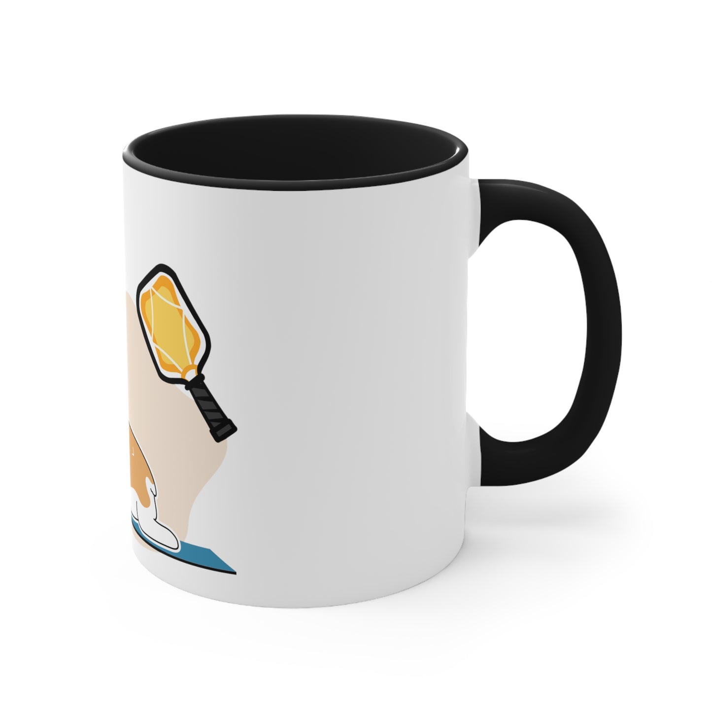 Puppy Pickleball Accent Coffee Mug, 11oz