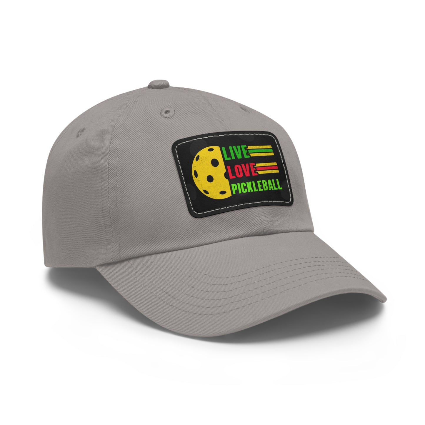 Live, Love Pickleball Hat with Leather Patch (Rectangle)