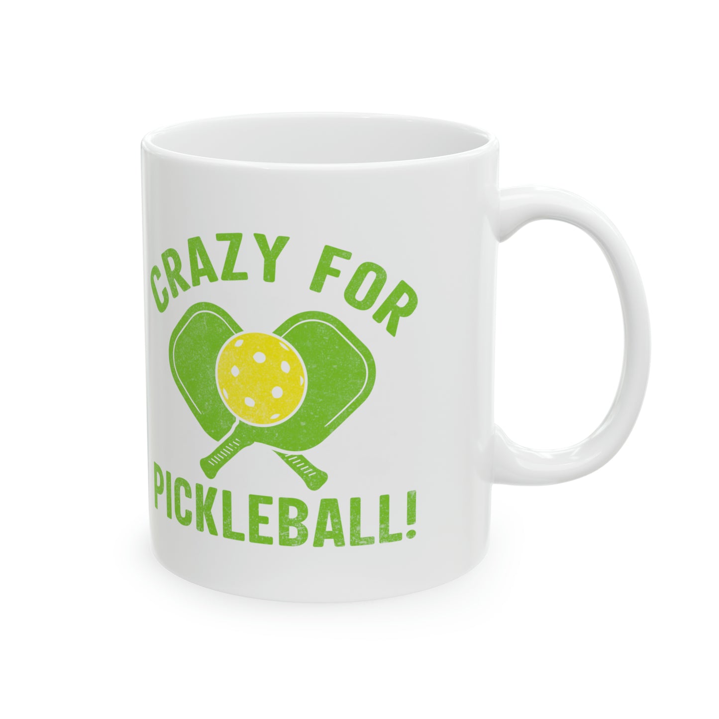 Crazy for Pickleball Ceramic Mug, 11oz