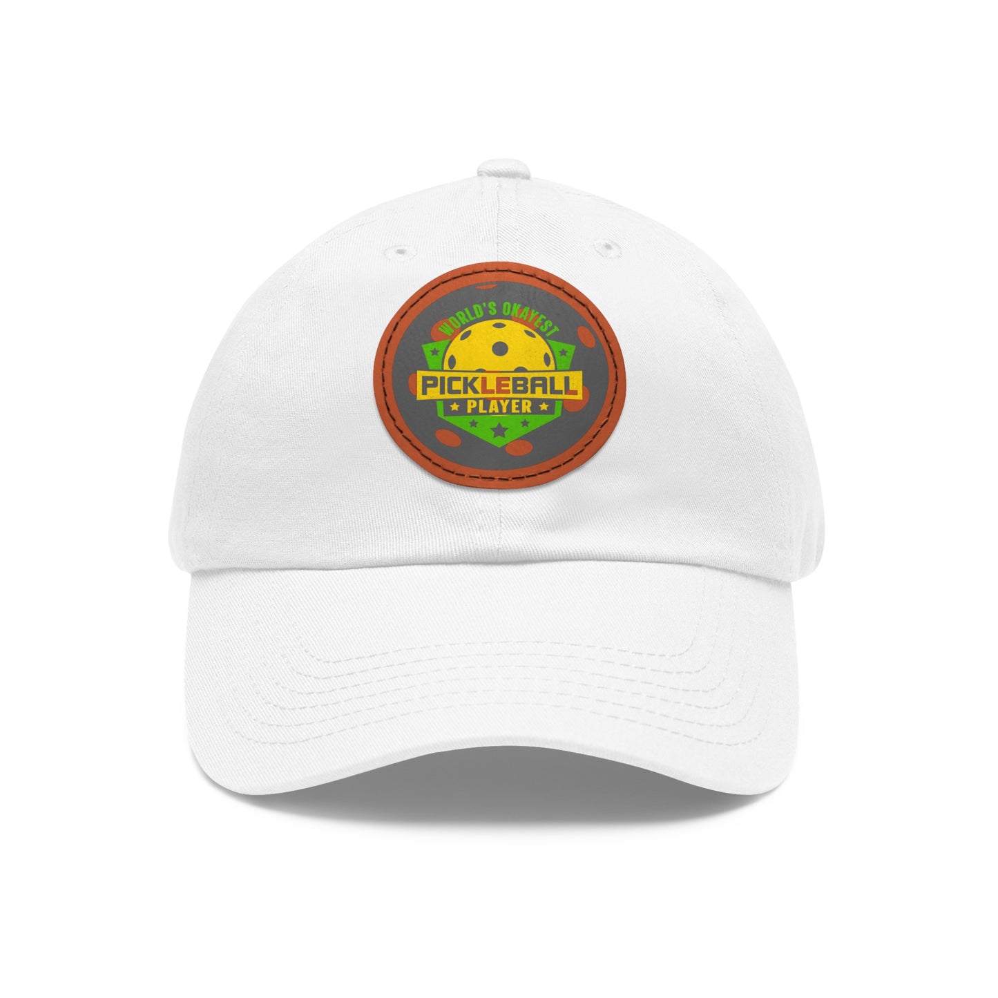 Pickleball Hat with Leather Patch (Round)