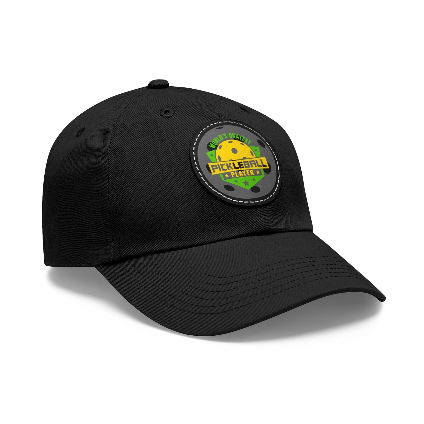 Pickleball Hat with Leather Patch (Round)