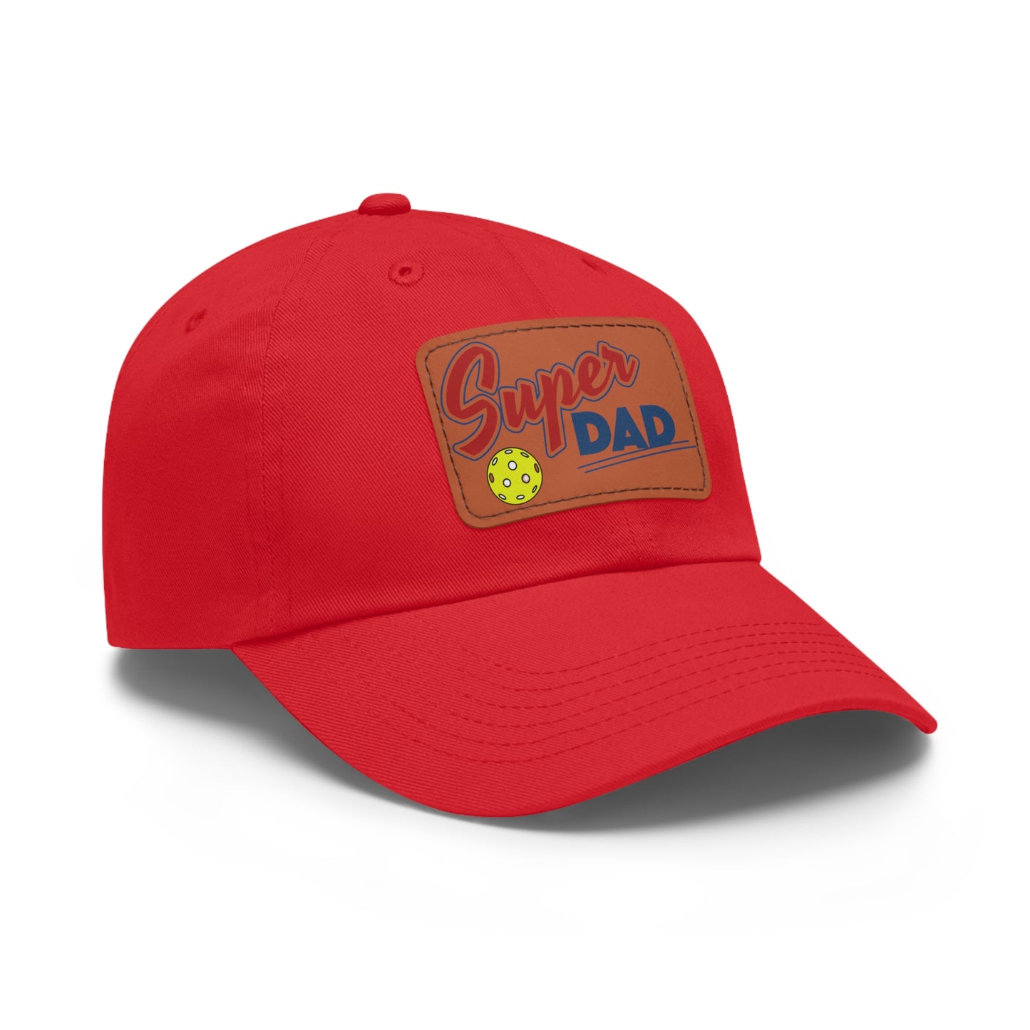 Super Pickleball Dad Hat with Leather Patch (Rectangle)