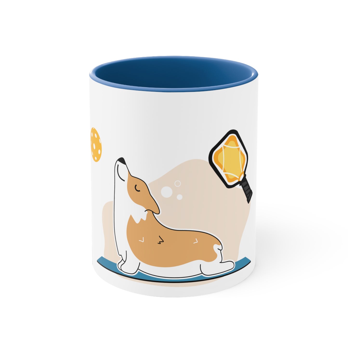 Puppy Pickleball Accent Coffee Mug, 11oz