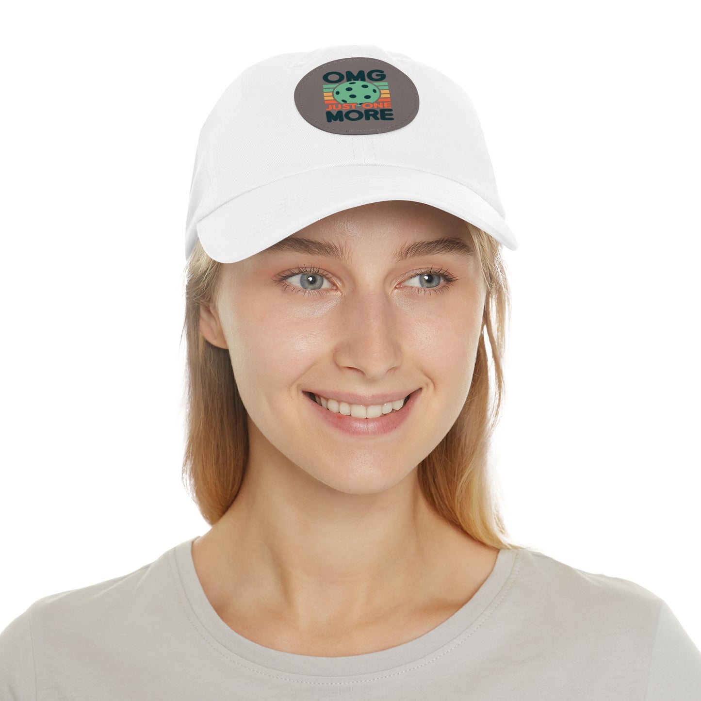 Pickleball Hat with Leather Patch (Round)