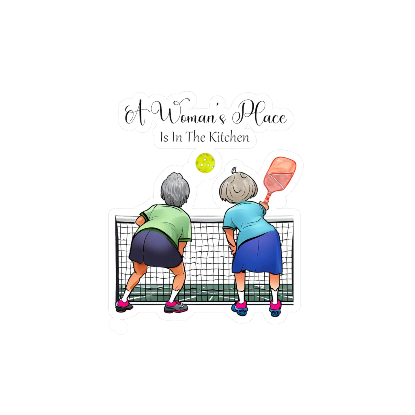 Womans Pickleball Place Kiss-Cut Vinyl Decals