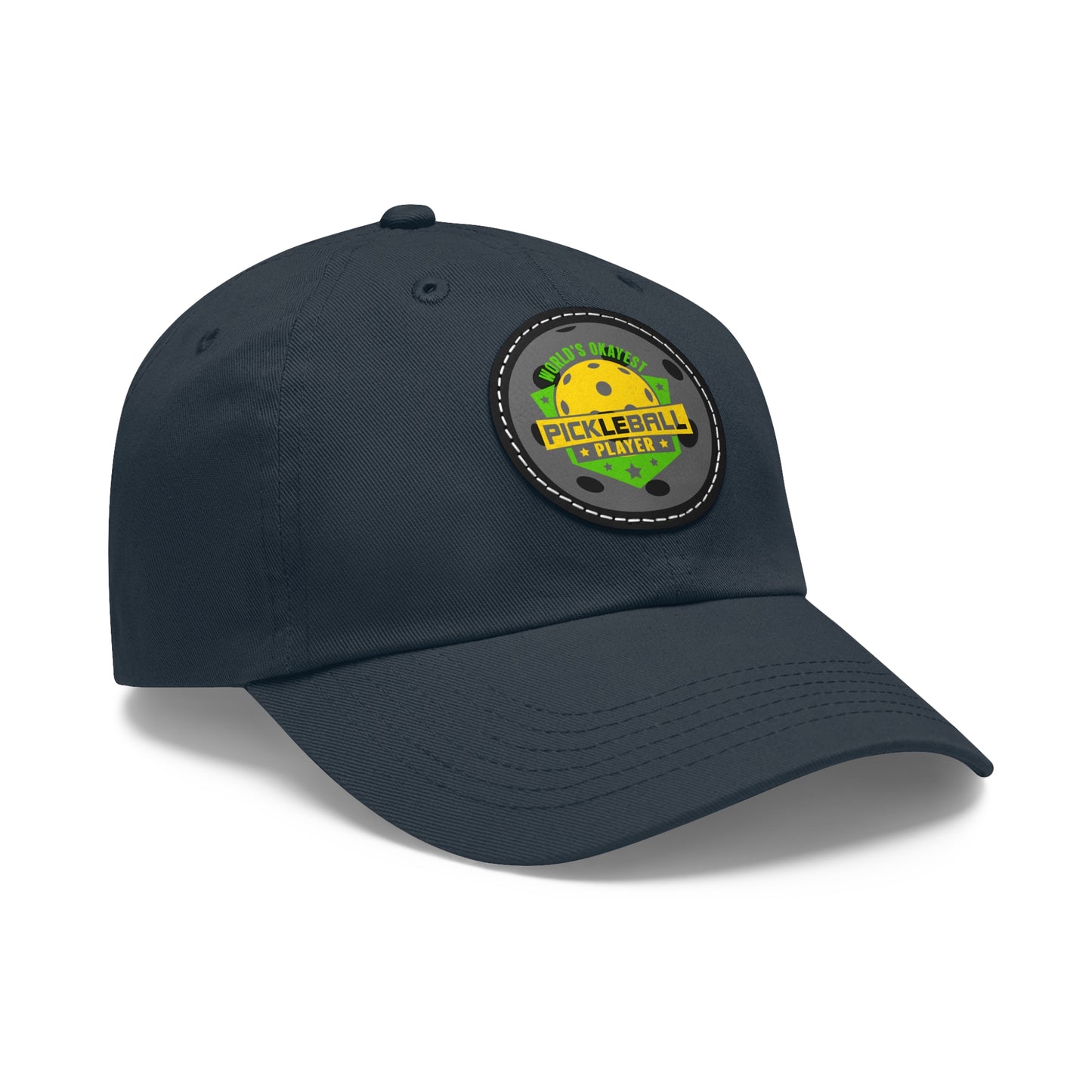 Pickleball Hat with Leather Patch (Round)