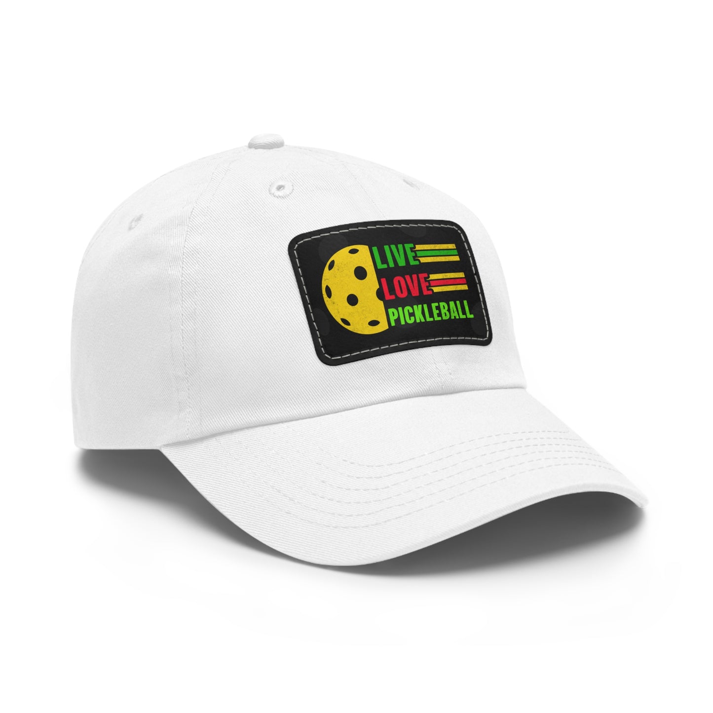 Live, Love Pickleball Hat with Leather Patch (Rectangle)