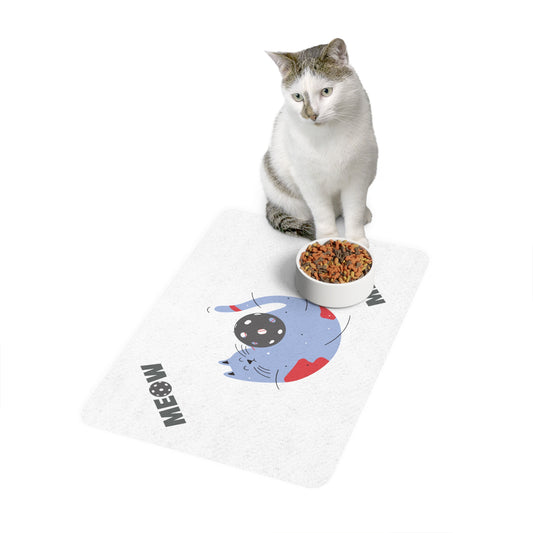 Pickleball Cat Pet Food Mat (12x18)