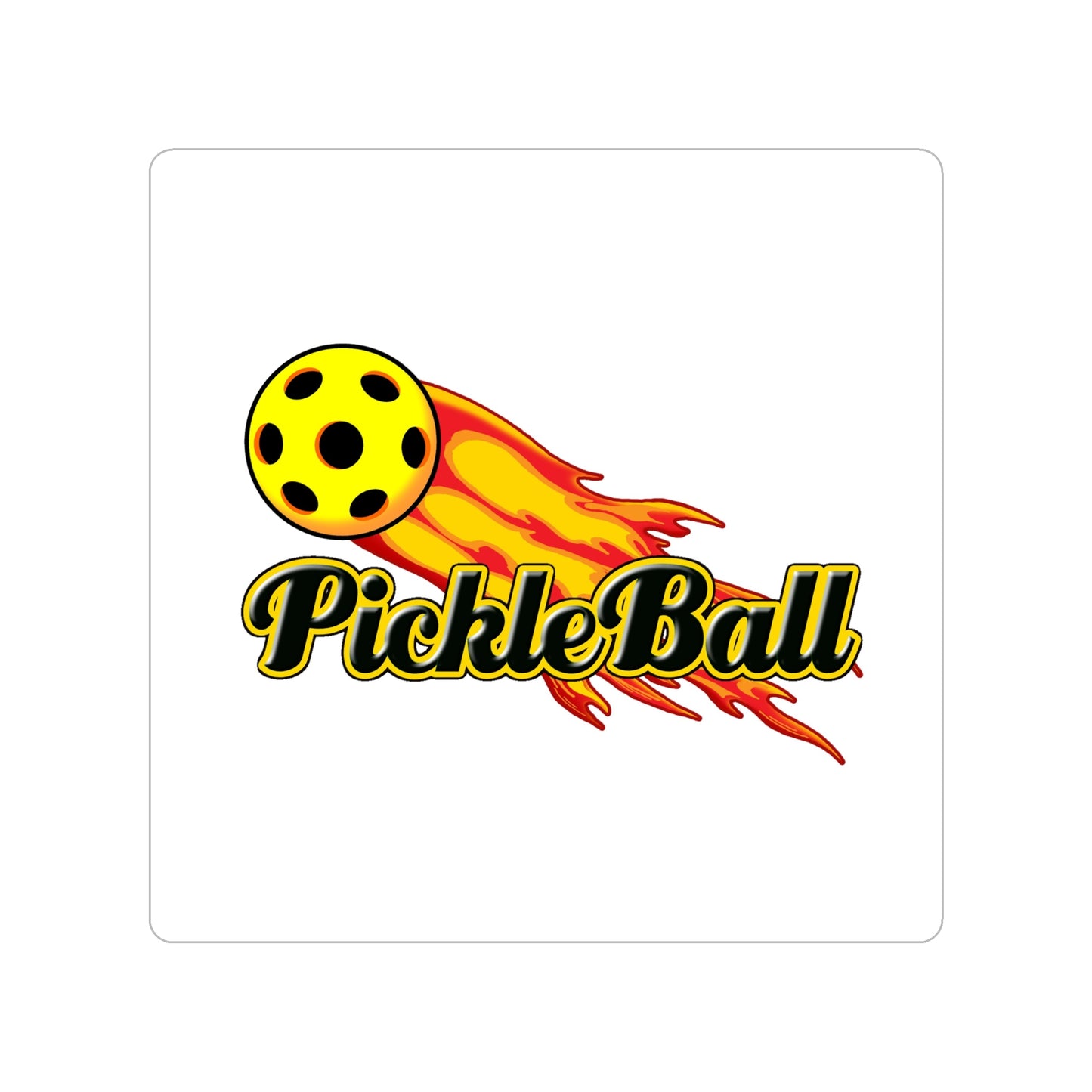 Flaming Pickleball Transparent Outdoor Stickers, Die-Cut, 1pcs