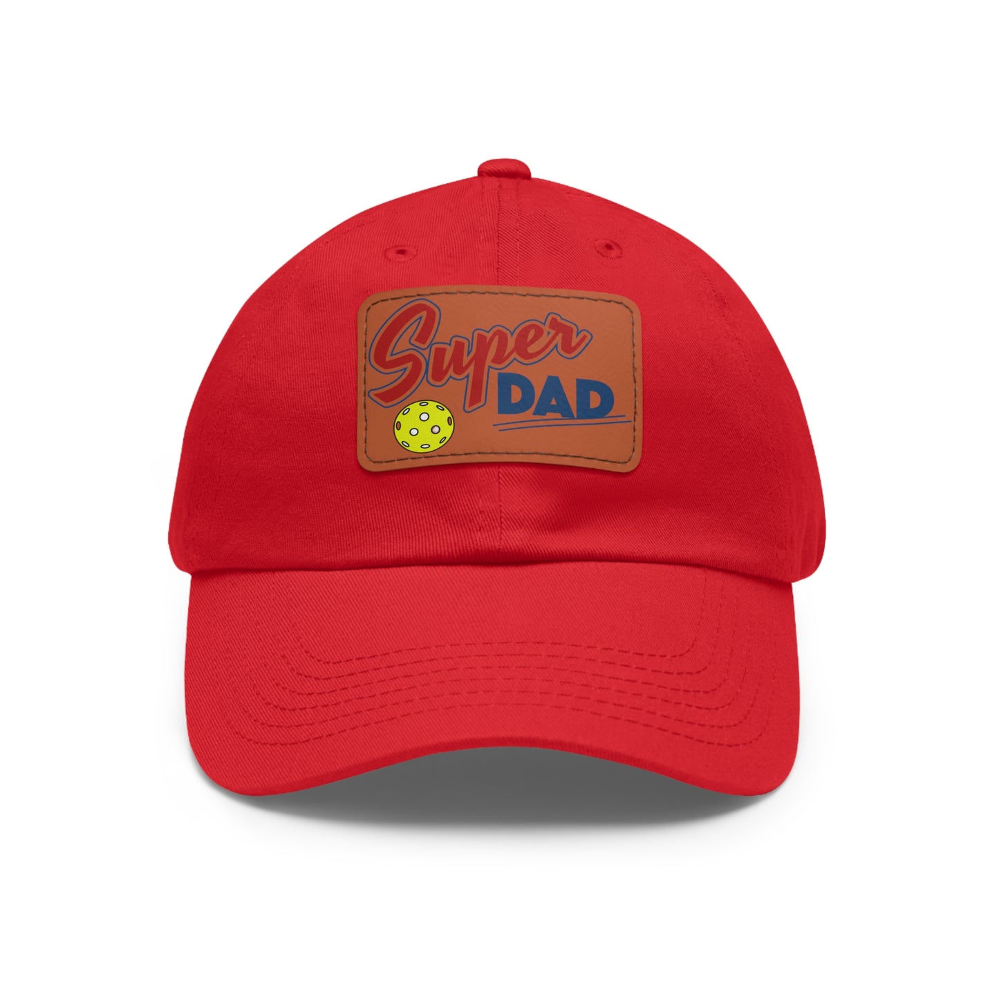 Super Pickleball Dad Hat with Leather Patch (Rectangle)