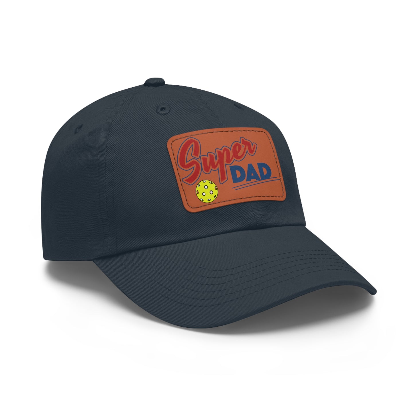 Super Pickleball Dad Hat with Leather Patch (Rectangle)