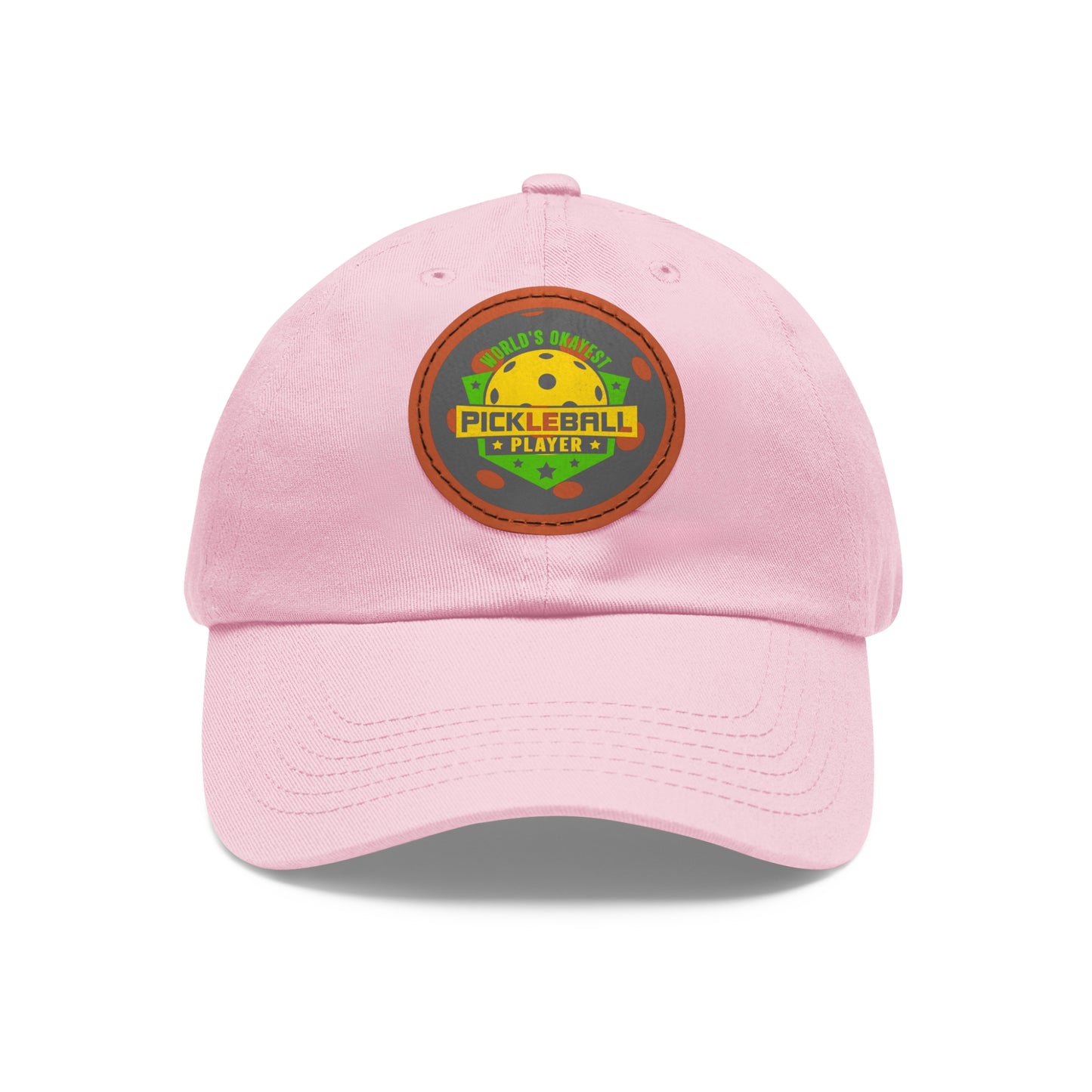 Pickleball Hat with Leather Patch (Round)