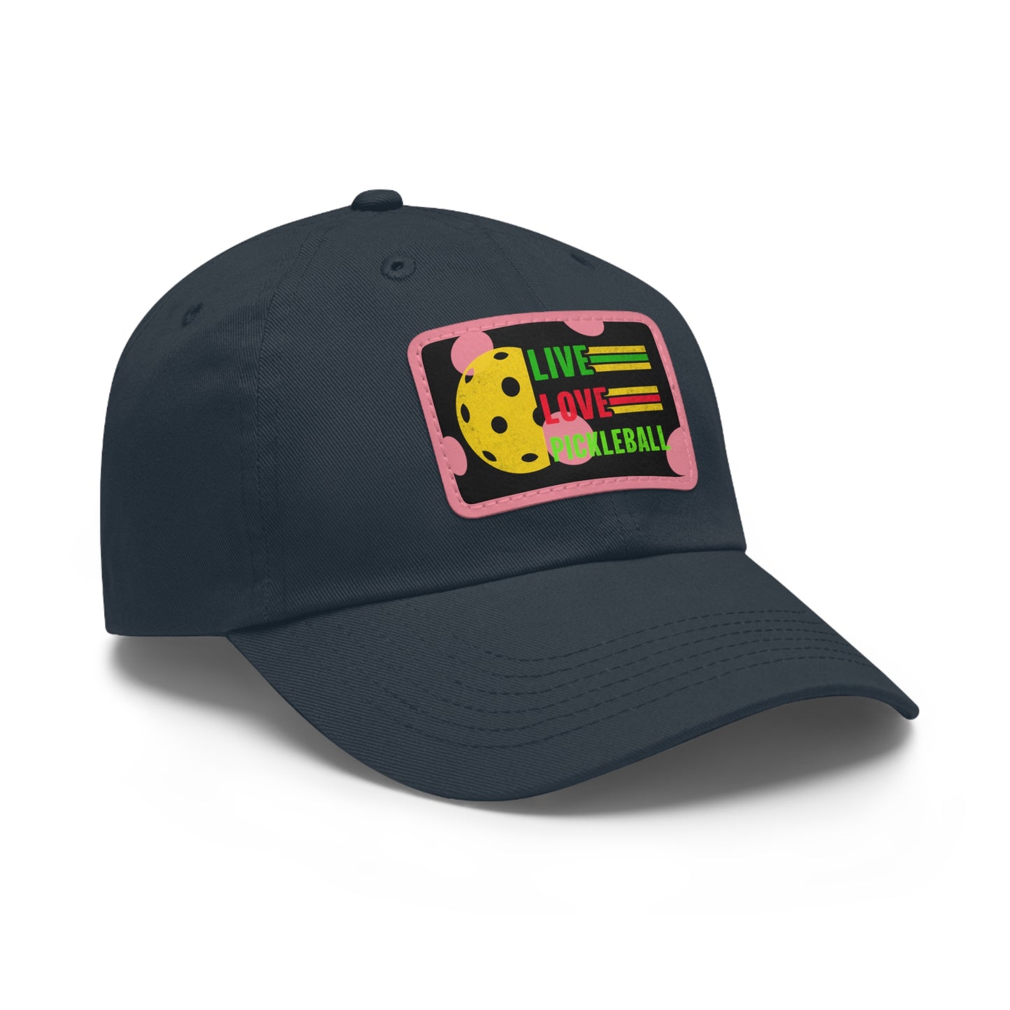 Live, Love Pickleball Hat with Leather Patch (Rectangle)