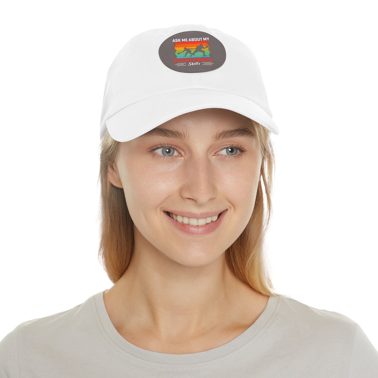 Pickleball Hat with Leather Patch (Round)