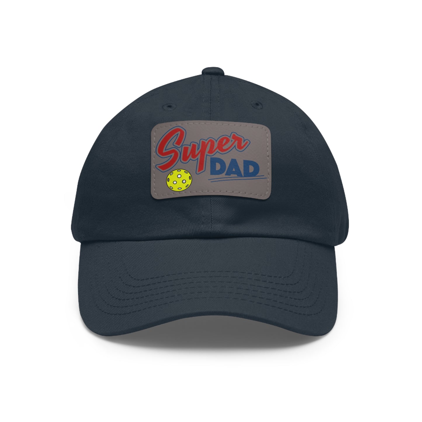 Super Pickleball Dad Hat with Leather Patch (Rectangle)