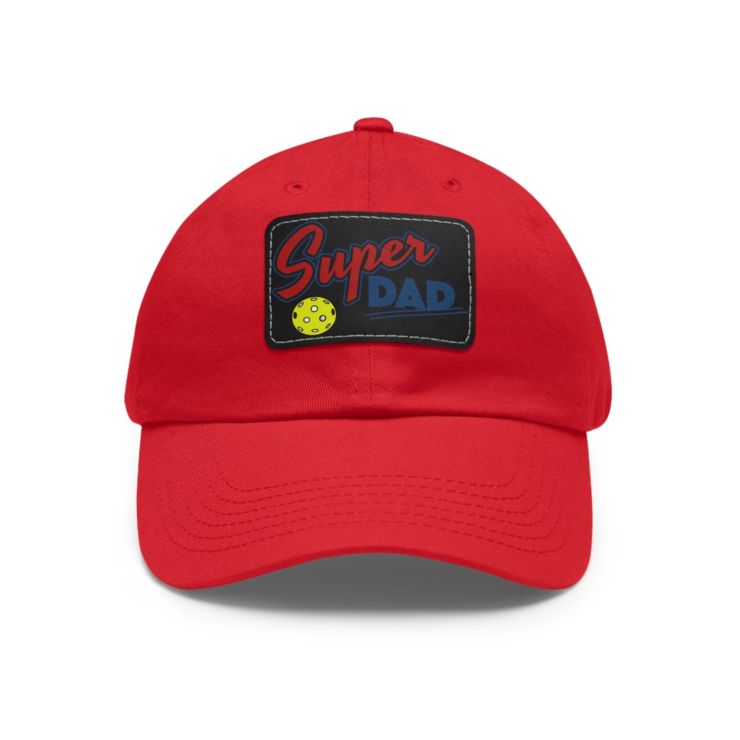 Super Pickleball Dad Hat with Leather Patch (Rectangle)