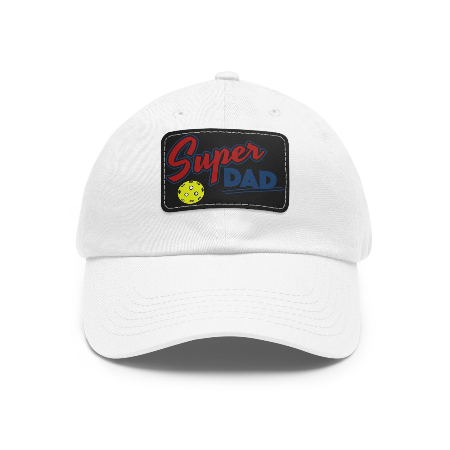 Super Pickleball Dad Hat with Leather Patch (Rectangle)