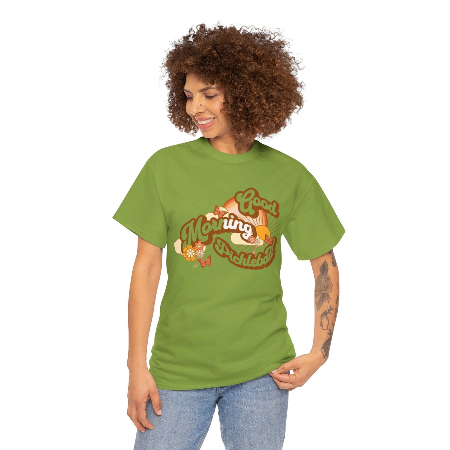 Good Morning Pickleball Unisex Heavy Cotton Tee