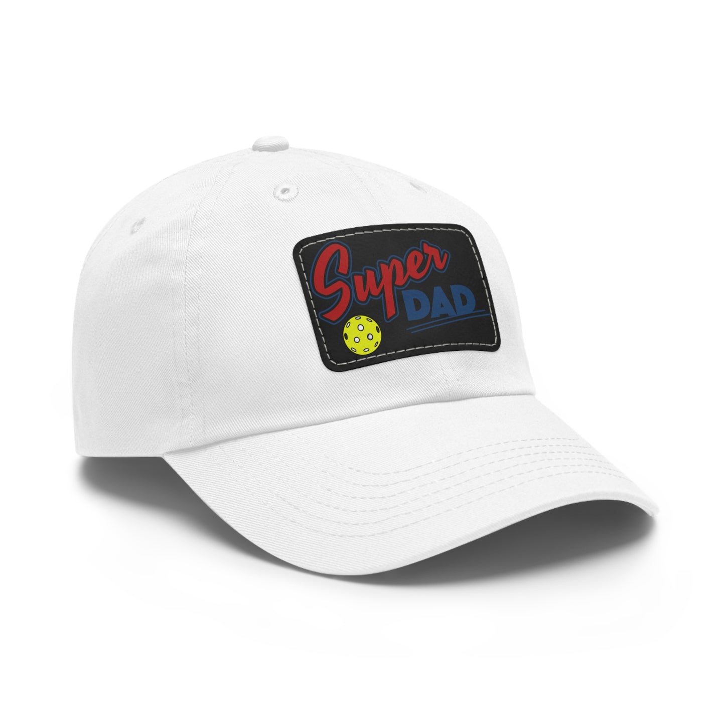 Super Pickleball Dad Hat with Leather Patch (Rectangle)