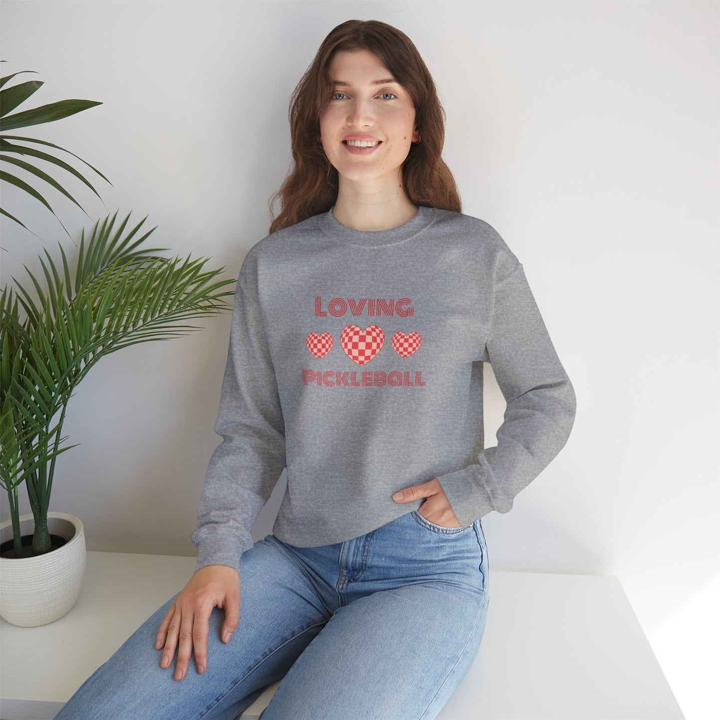 Loving Pickleball Crewneck Sweatshirt