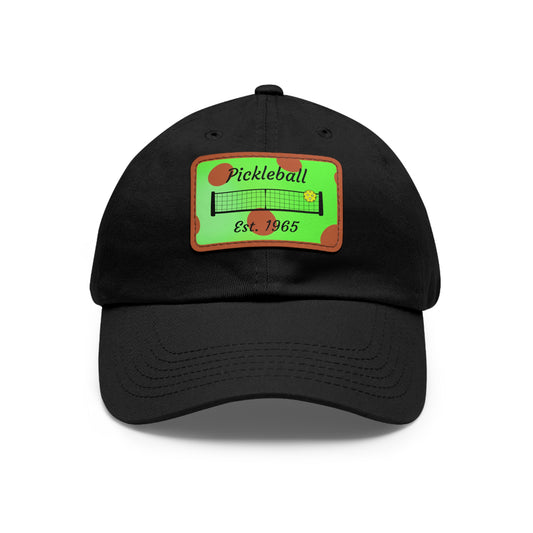Pickleball Hat with Leather Patch (Rectangle)