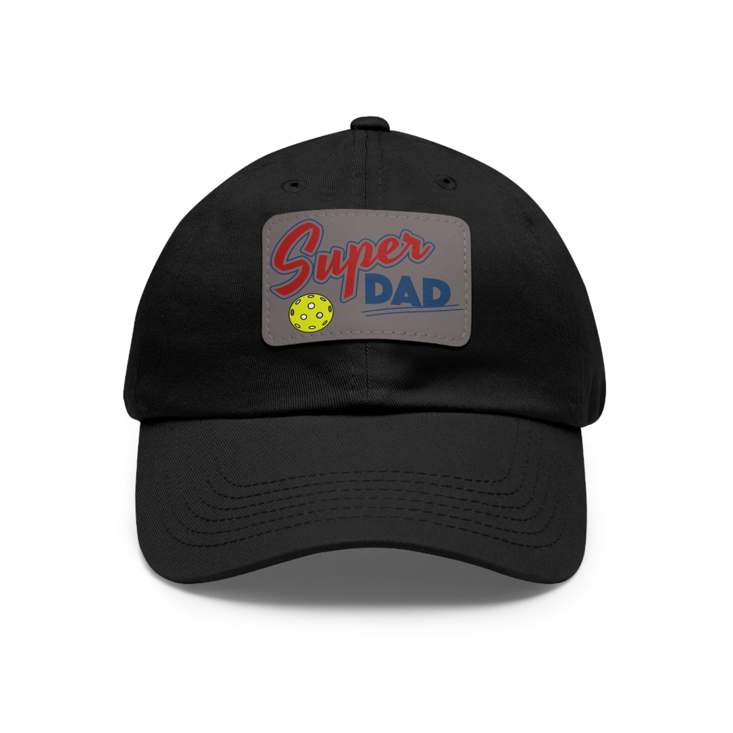 Super Pickleball Dad Hat with Leather Patch (Rectangle)