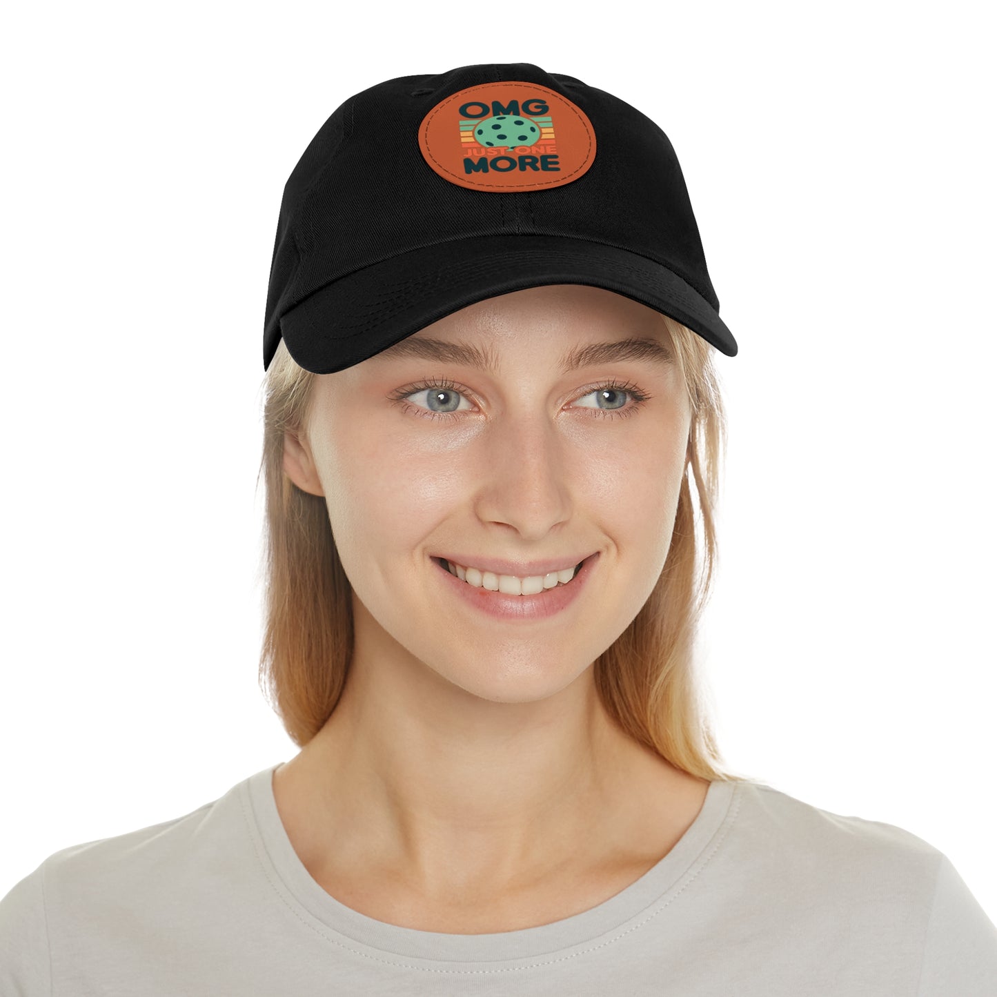 Pickleball Hat with Leather Patch (Round)