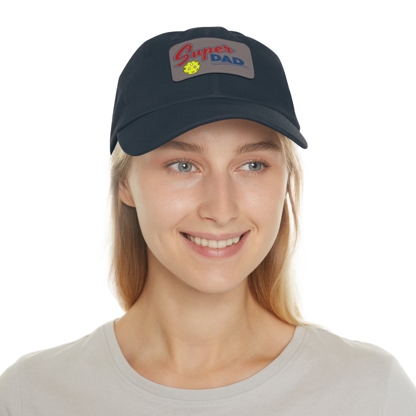 Super Pickleball Dad Hat with Leather Patch (Rectangle)