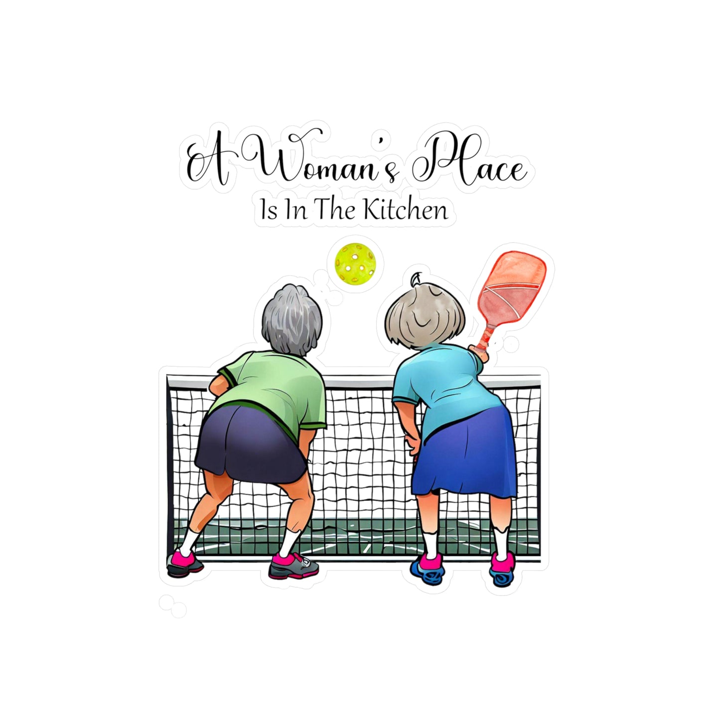 Womans Pickleball Place Kiss-Cut Vinyl Decals